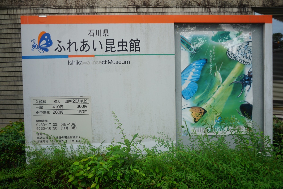 石川県ふれあい昆虫館の看板